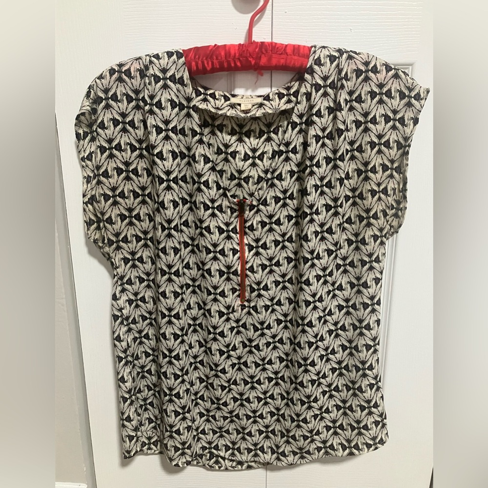 Patterned Black and White Women's Top by Pleione